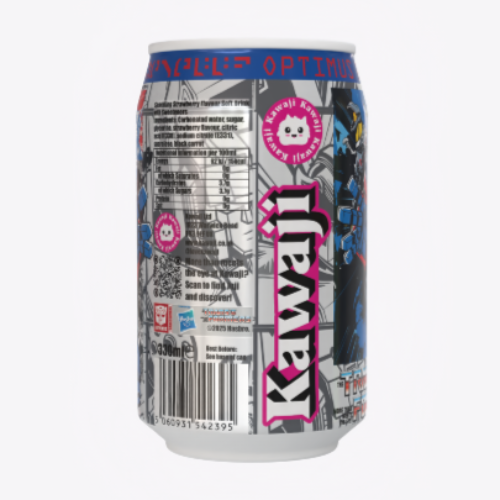 Transformers Optimus Primeberry - Strawberry Flavour Soda Can 330ml Standard