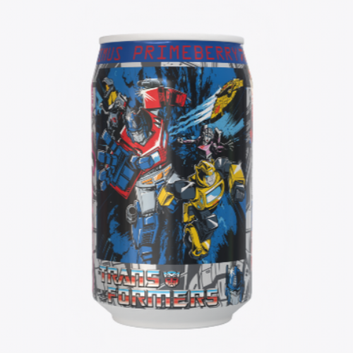 Transformers Optimus Primeberry - Strawberry Flavour Soda Can 330ml Standard