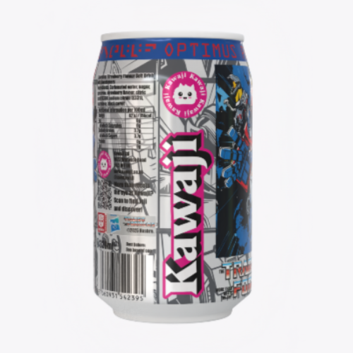 Transformers Optimus Primeberry - Strawberry Flavour Soda Can 330ml Standard