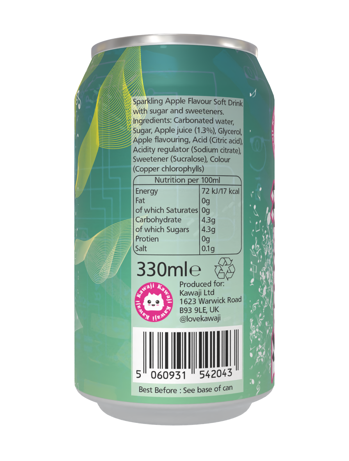 Limited Edition Hatsune Miku Apple Splash Soda Can 330ml
