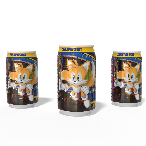 Sonic the Hedgehog Tailspin Zest - Orange Flavour Soda featuring Tails