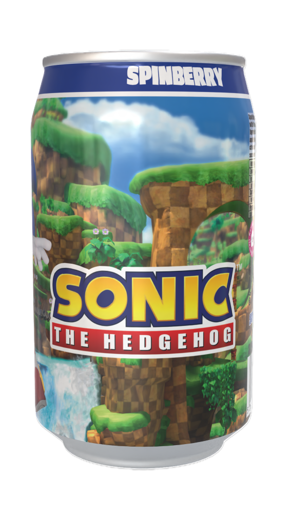 Sonic the Hedgehog Spinberry - Blueberry Flavour Soda featuring Sonic