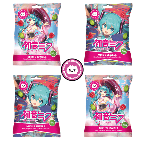 Miku's Jewels by Kawaji - Hatsune Miku Raspberry and Lime Gummies - 48g bag