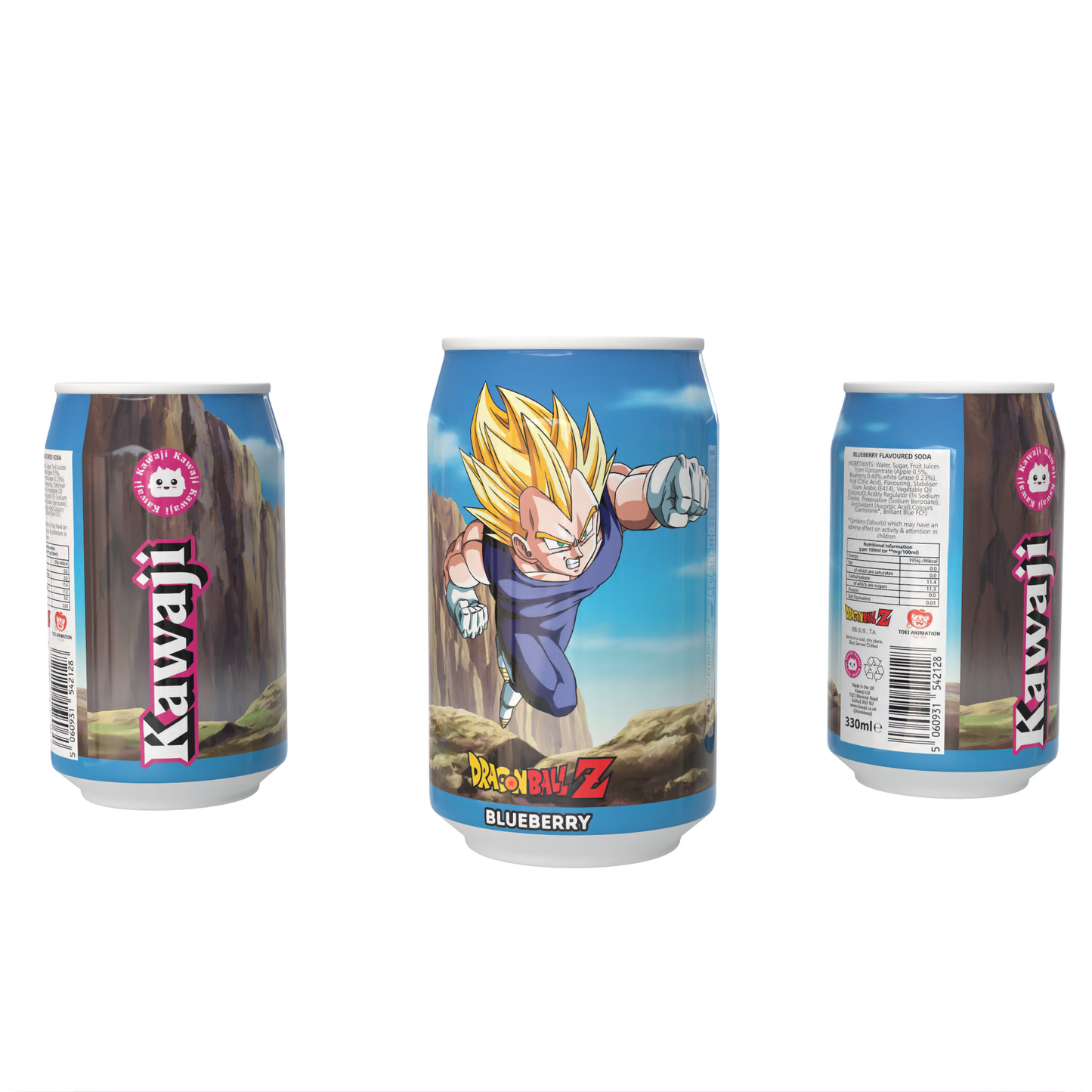 Dragon Ball Z Vegeta's Blue Fury -  Blueberry Flavour Soda Can 330ml