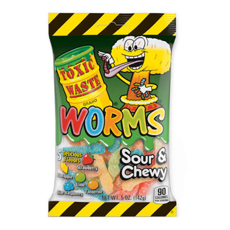 Toxic Waste Sour Gummy Worms 143gm